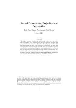 Sexual Orientation, Prejudice and Segregation