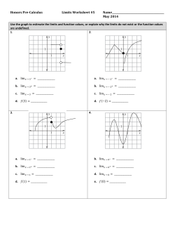 Honors Pre-Calculus Limits Worksheet #5