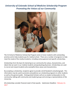 University of Colorado Medical School Scholarship Program