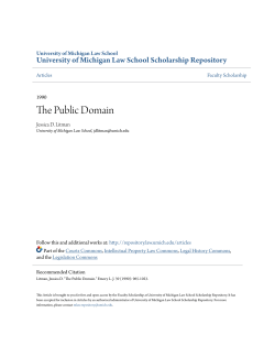 The Public Domain - University of Michigan Law School Scholarship