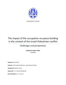 The impact of the occupation on peace building in the context of the