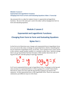 Module 2 lesson 2 Video 1 Form to Form Transcript