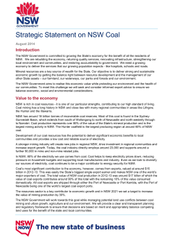 Strategic Statement on NSW Coal
