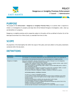Dangerous or Unsightly Premises Enforcement Policy