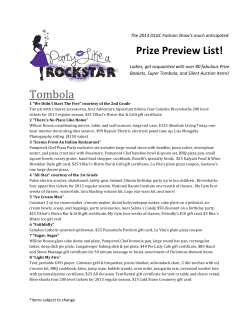 Prize Preview List! - Our Lady of Good Counsel