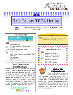TEEA Hotline Newsletter JUNE 2015