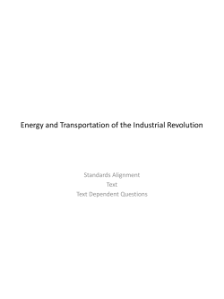 Energy and Transportation of the Industrial Revolution