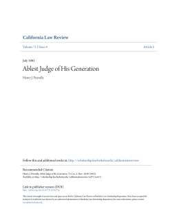 Ablest Judge of His Generation - Berkeley Law Scholarship Repository