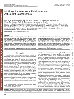 Inhibiting Protein Arginine Deiminases Has Antioxidant