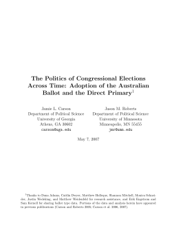 The Politics of Congressional Elections Across Time