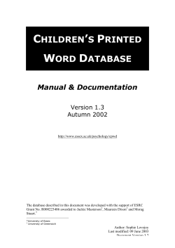 children`s printed word database