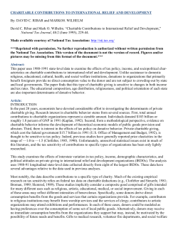 Charitable Contributions to International Relief and
