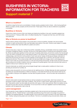bushfires in victoria: information for teachers
