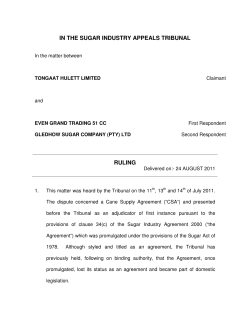 Full Judgment - Sugar Industry Appeals Tribunal