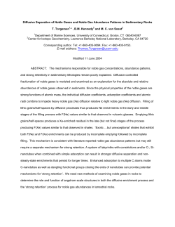 Diffusive Separation of Noble Gases and Noble Gas