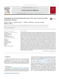 Untangling the disaster-depression knot: The role of social ties after