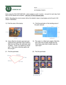 13. Find the area of the stamp. 14. Find the perimeter of the landing