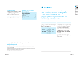 A summary of current account charges and borrowing