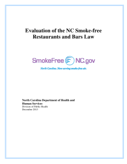 Evaluation of the NC Smoke-free Restaurants and Bars Law