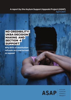 no credibility: ukba decision making and section 4 support