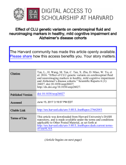 Effect of CLU genetic variants on cerebrospinal fluid and