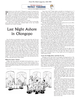 Last Night Ashore in Olongopo