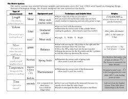 The Metric System (again)