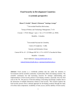 Model on Food Security in Development Countries: A Systemic