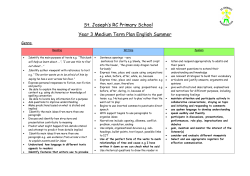 St. Joseph`s RC Primary School Year 3 Medium Term Plan English