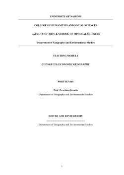 Economic geography - School of Physical Sciences