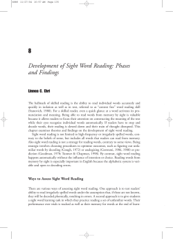 8 Development of Sight Word Reading: Phases and Findings