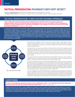 TacTical PeriodizaTion: MoUrinho`s BesT-kePT