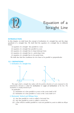 equation of a Straight Line