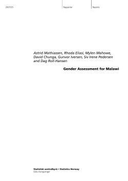 Gender Assessment for Malawi