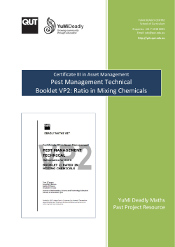 Cert III Pest Management Booklet VP2: Ratio in Mixing Chemicals