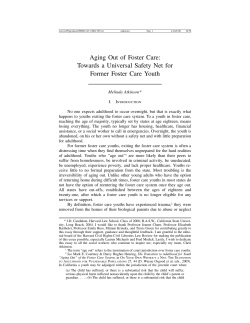 Aging Out of Foster Care: Towards a Universal Safety Net for Former