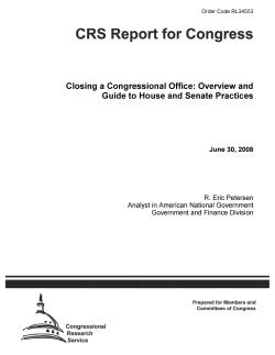 CRS Report for Congress