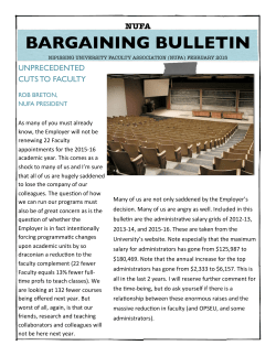 Bargaining Bulletin - Unprecedented Cuts to Faculty