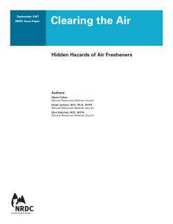 NRDC: Clearing the Air - Hidden Hazards of Air Fresheners