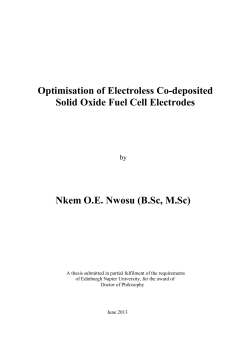 Optimisation of Electroless Co-deposited Solid Oxide Fuel Cell