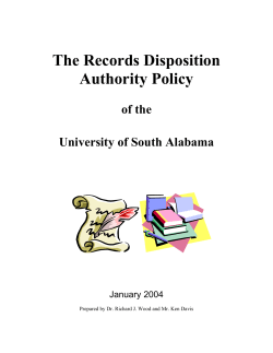 The Records Disposition Authority Policy