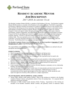 RAM Position Description - Portland State University