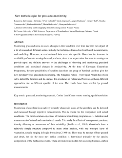 New methodologies for grasslands monitoring