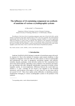 CiteSeerX &mdash; The influence of Al containing component of synthesis