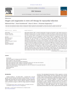 Oxygen and oxygenation in stem-cell therapy for myocardial infarction