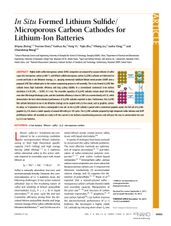 In Situ Formed Lithium Sulfide - Chunsheng Wang
