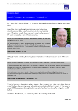 Protection Expert Joint Life Protection &ndash; Why recommend a