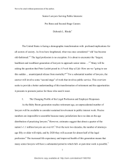 Senior Lawyers Serving Public Interests: Pro Bono and