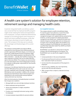 A health care system`s solution for employee
