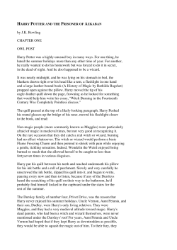 by JK Rowling CHAPTER ONE OWL POST Harry Potter